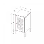 Table de chevet scandinave blanche à 1 porte avec étagère – Simple