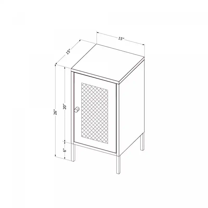 Table de chevet scandinave blanche à 1 porte avec étagère – Simple