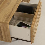 Meuble TV moderne 175 cm en chêne naturel avec 2 tiroirs – Simple