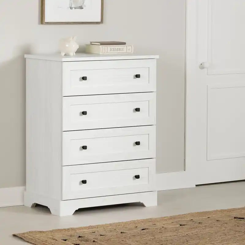 Commode à 4 tiroirs White Pine Farmhouse – Simple