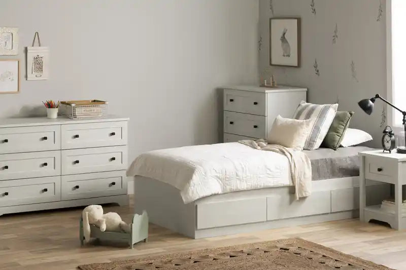 Commode à 4 tiroirs White Pine Farmhouse – Simple