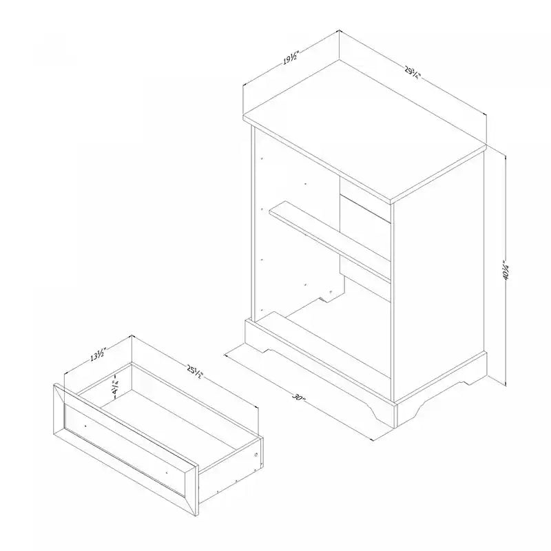 Commode à 4 tiroirs White Pine Farmhouse – Simple