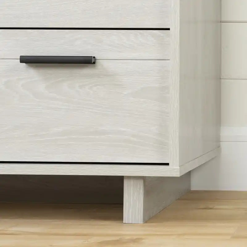 Commode contemporaine blanche à 5 tiroirs – Lit simple
