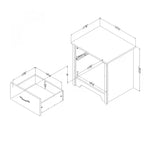 Table de chevet contemporaine 1 tiroir avec étagère ouverte, blanc/noir – Simple