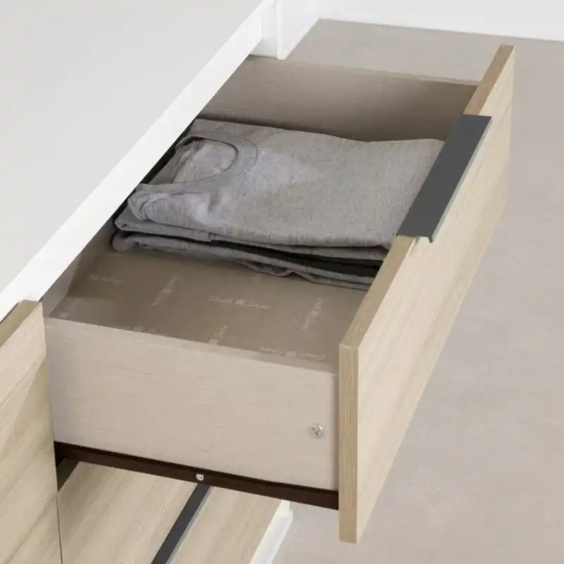 Commode double à 6 tiroirs multicolore/grise pour enfants – Simple