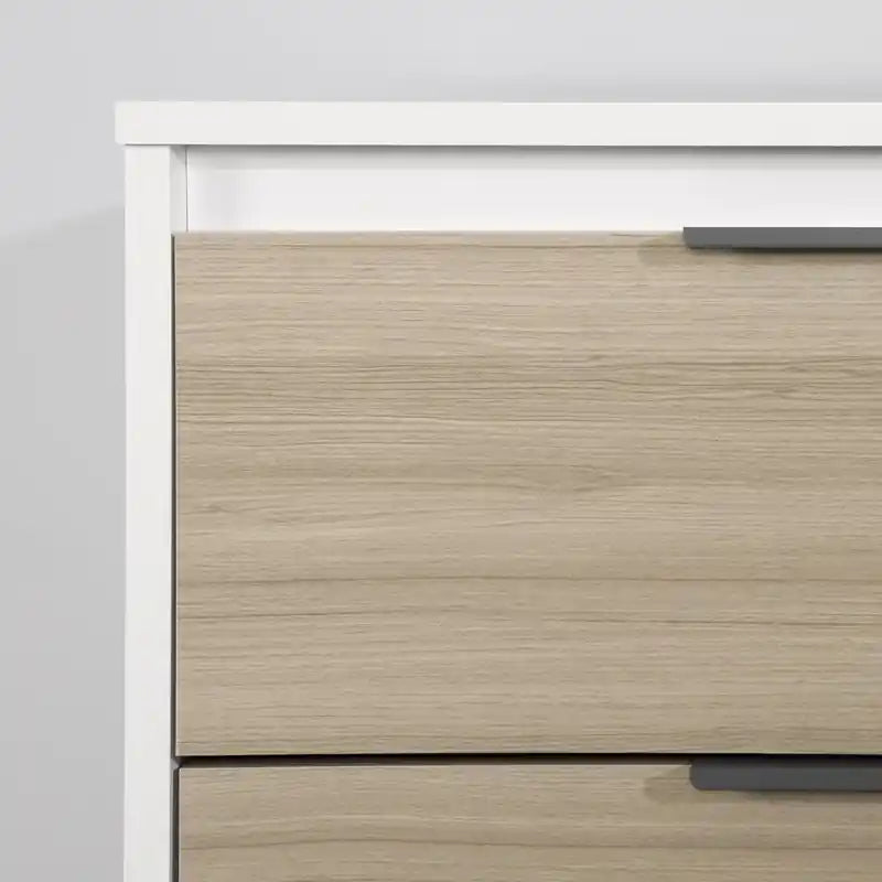 Commode double à 6 tiroirs multicolore/grise pour enfants – Simple