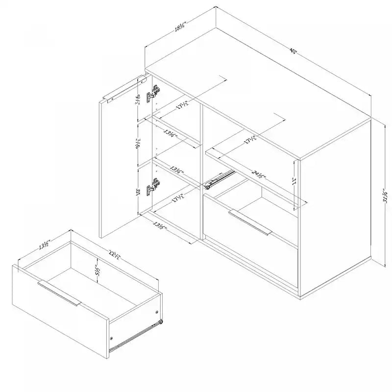Commode double à 6 tiroirs multicolore/grise pour enfants – Simple