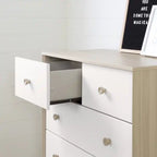 Commode blanche scandinave 5 tiroirs – Simple