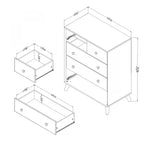 Commode blanche scandinave 5 tiroirs – Simple
