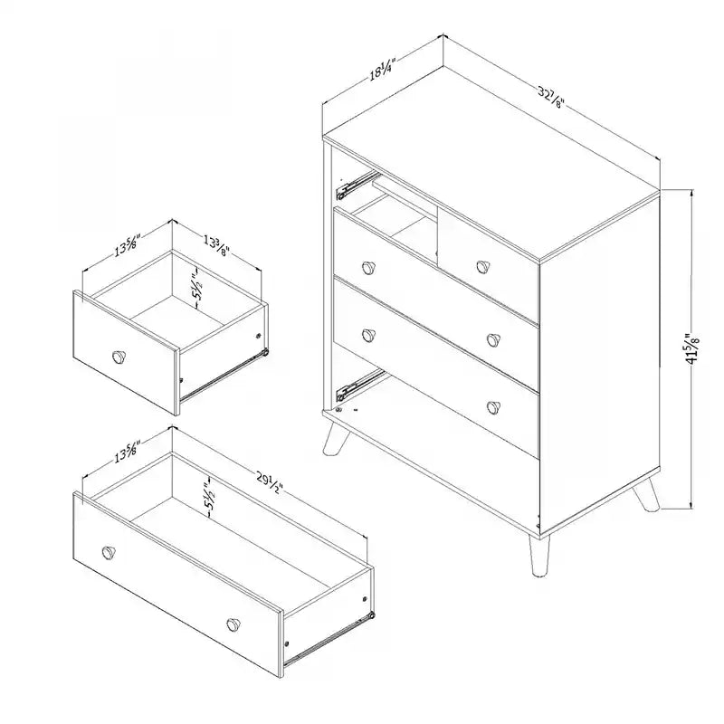 Commode blanche scandinave 5 tiroirs – Simple