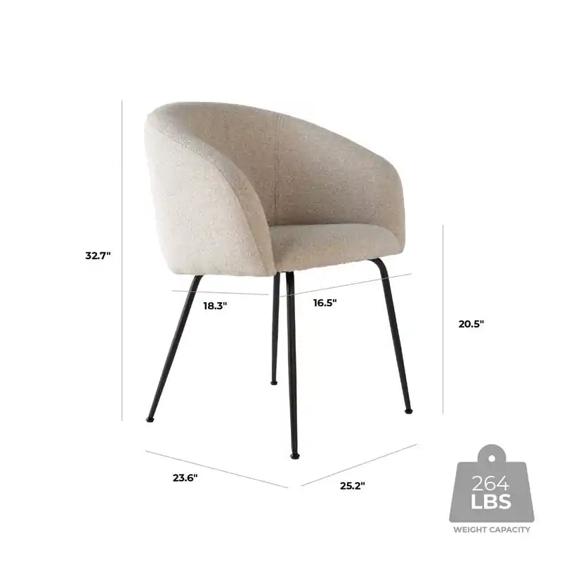 Chaise de salle à manger d'appoint moderne beige – Double