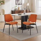 Lot de 2 chaises en similicuir avec pieds en métal