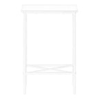 White Narrow Metal Side Table