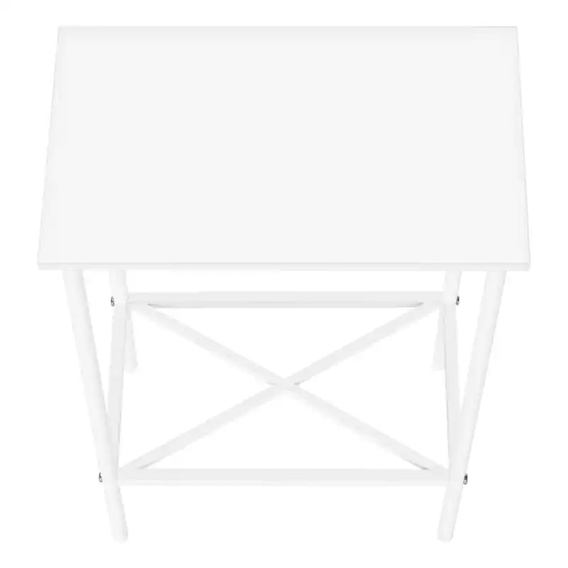 Table d'appoint étroite en métal blanc