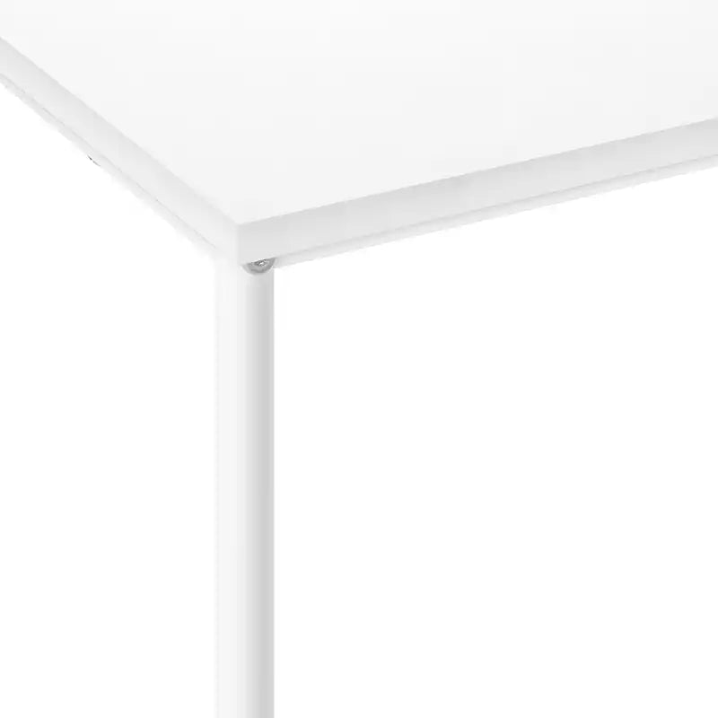 Table d'appoint étroite en métal blanc