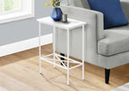 Table d'appoint étroite en métal blanc