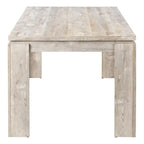 Table de salle à manger aspect bois récupéré taupe