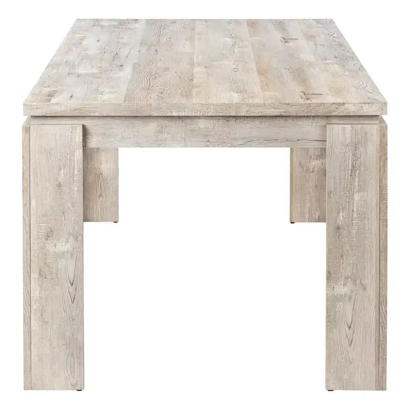 Table de salle à manger aspect bois récupéré taupe