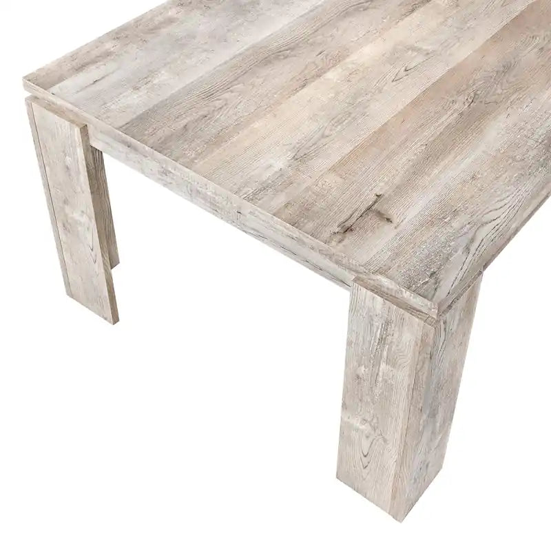 Table de salle à manger aspect bois récupéré taupe