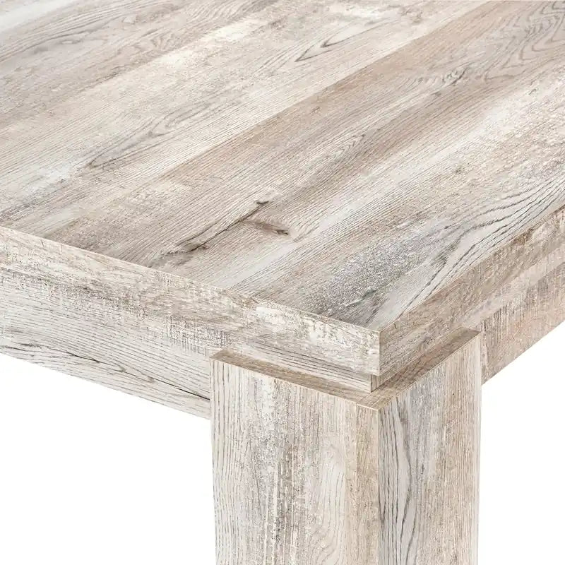 Table de salle à manger aspect bois récupéré taupe