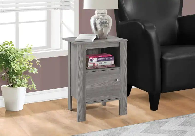 Table de chevet grise