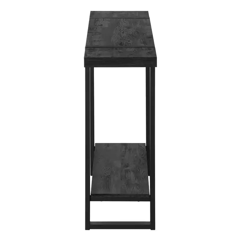 Table d'appoint noire effet bois de récupération