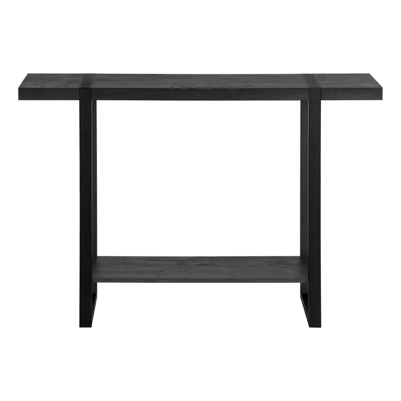 Table d'appoint noire effet bois de récupération