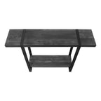 Table d'appoint noire effet bois de récupération