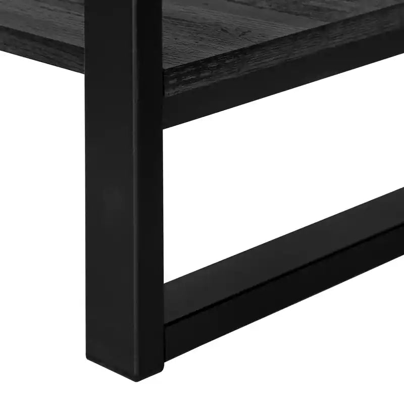 Table d'appoint noire effet bois de récupération