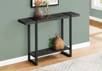 Table d'appoint noire effet bois de récupération