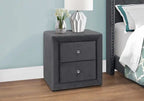 Table de chevet en velours gris foncé