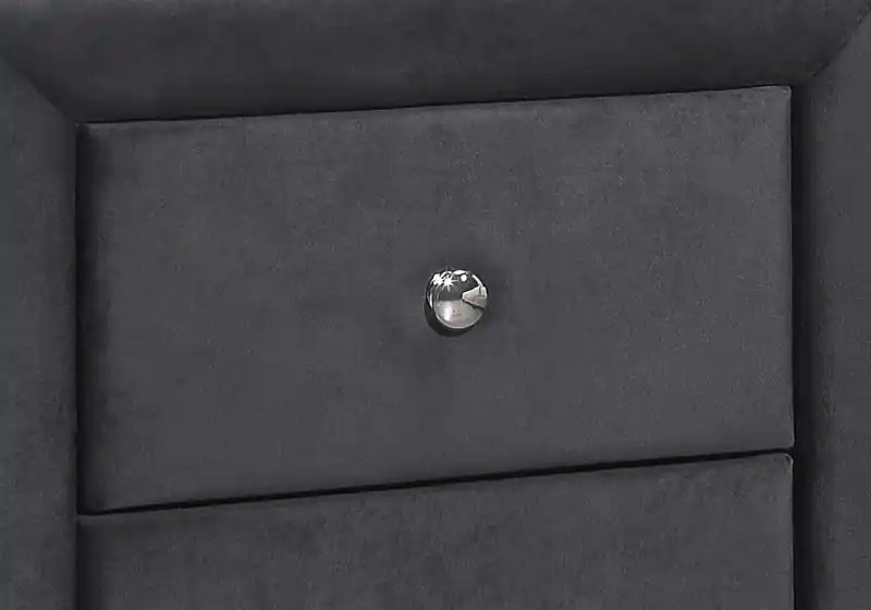 Table de chevet en velours gris foncé