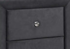 Table de chevet en velours gris foncé
