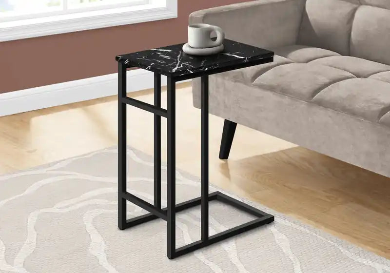 Table d'appoint Black Marble Black Metal