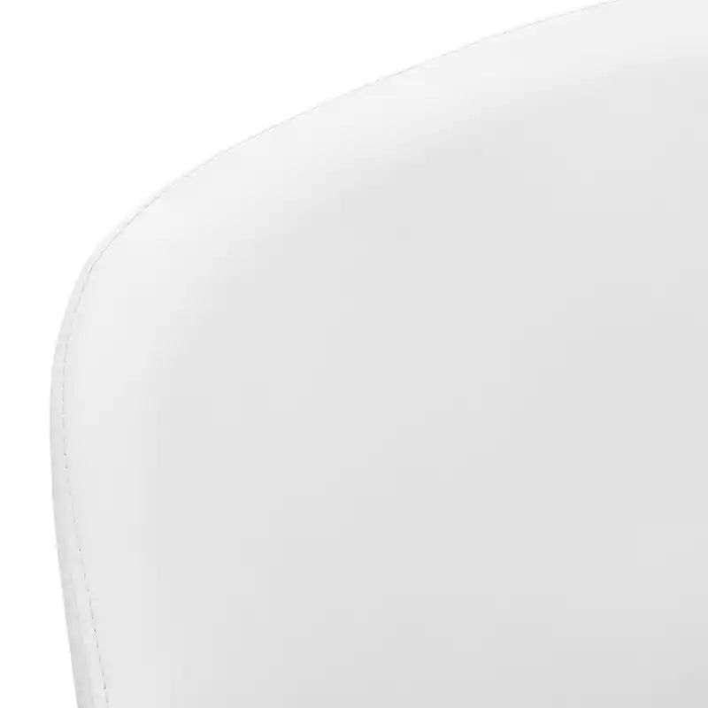 Lot de 2 chaises de salle à manger en métal chromé aspect cuir blanc