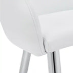 Lot de 2 chaises de salle à manger en métal chromé aspect cuir blanc