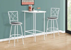 Bar de maison compact avec plateau blanc et éléments métalliques