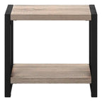 Taupe Black Metal 2-Tier Narrow Accent Table