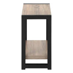Table d'appoint étroite à 2 niveaux en métal noir et taupe