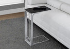 Table d'appoint noire avec accents en métal argenté