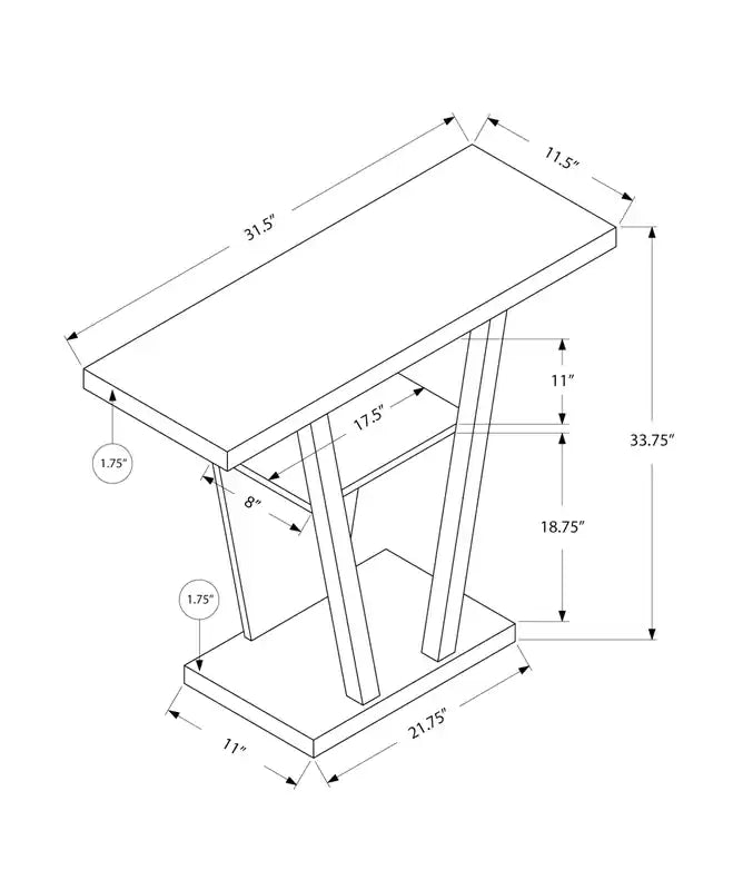 Console de table d'appoint White Hall