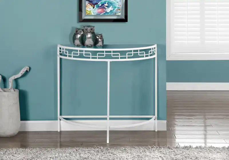 Console d'appoint de hall en métal blanc