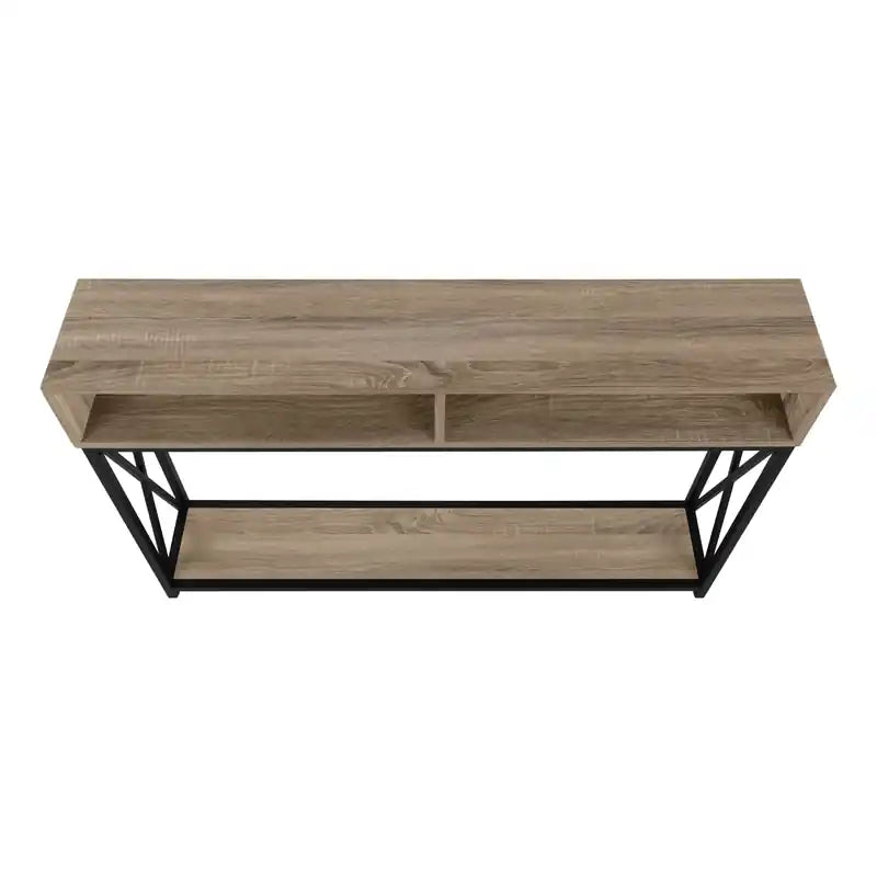 Console d'appoint en métal noir taupe