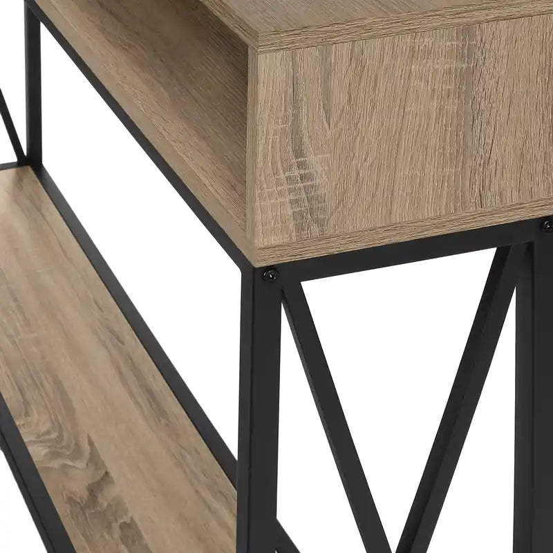 Console d'appoint en métal noir taupe
