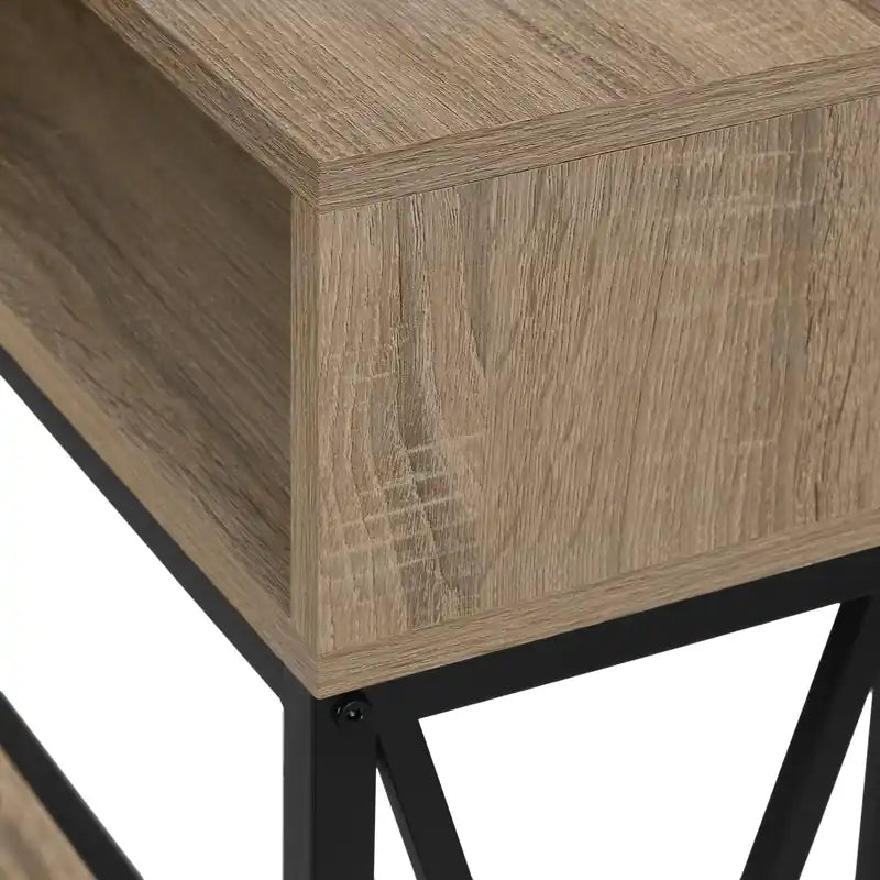 Console d'appoint en métal noir taupe