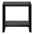 Black Reclaimed Wood-look Black Metal Side Table