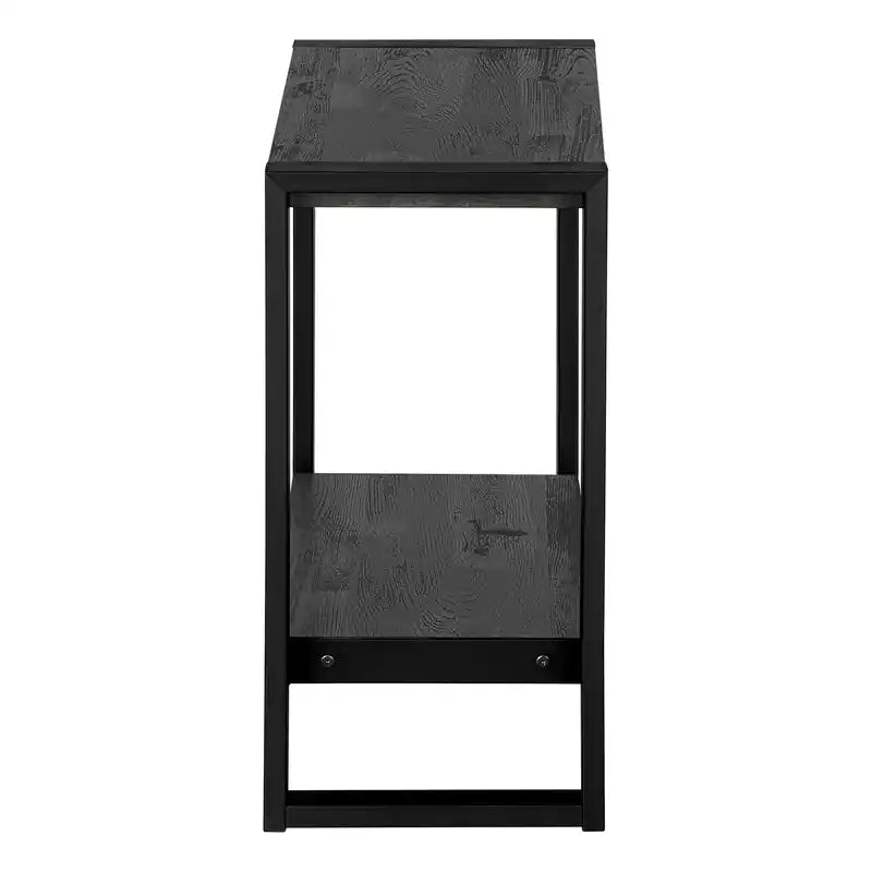 Table d'appoint en bois recyclé noir et métal noir