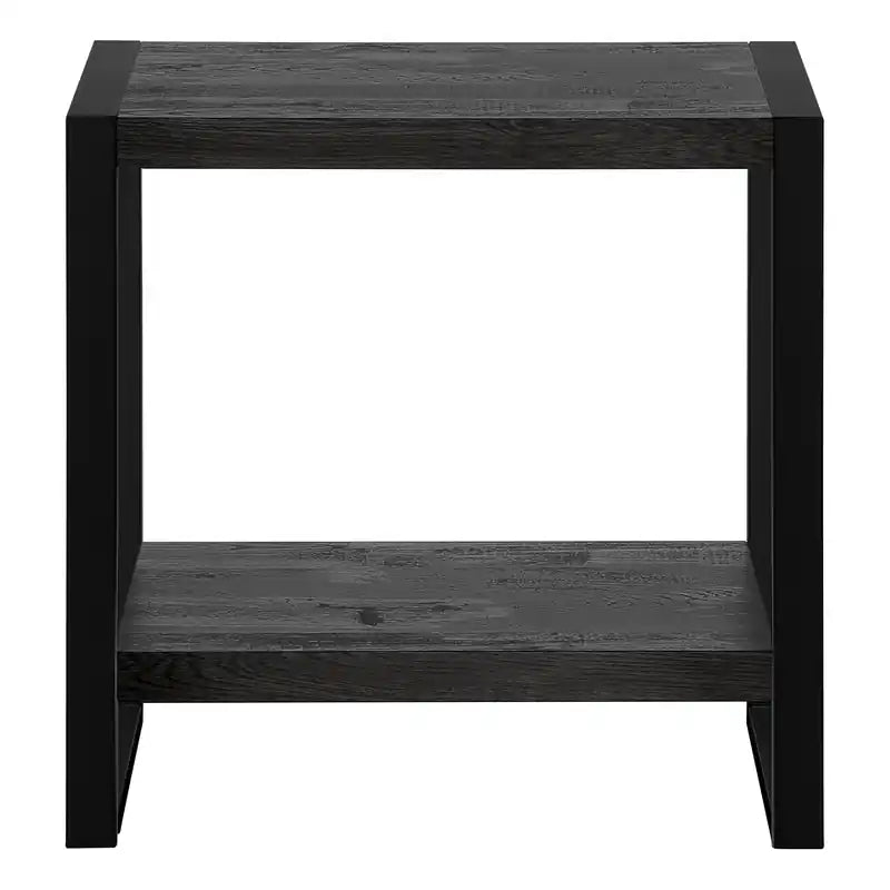 Table d'appoint en bois recyclé noir et métal noir