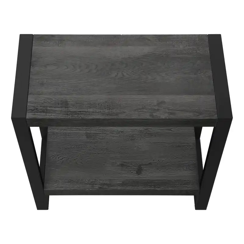 Table d'appoint en bois recyclé noir et métal noir