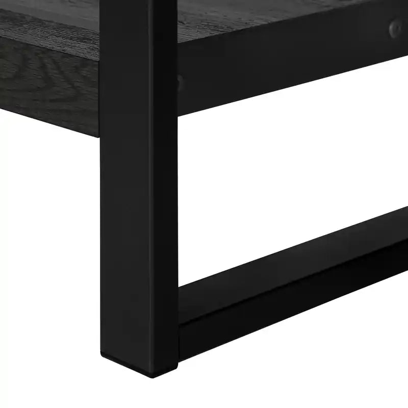 Table d'appoint en bois recyclé noir et métal noir